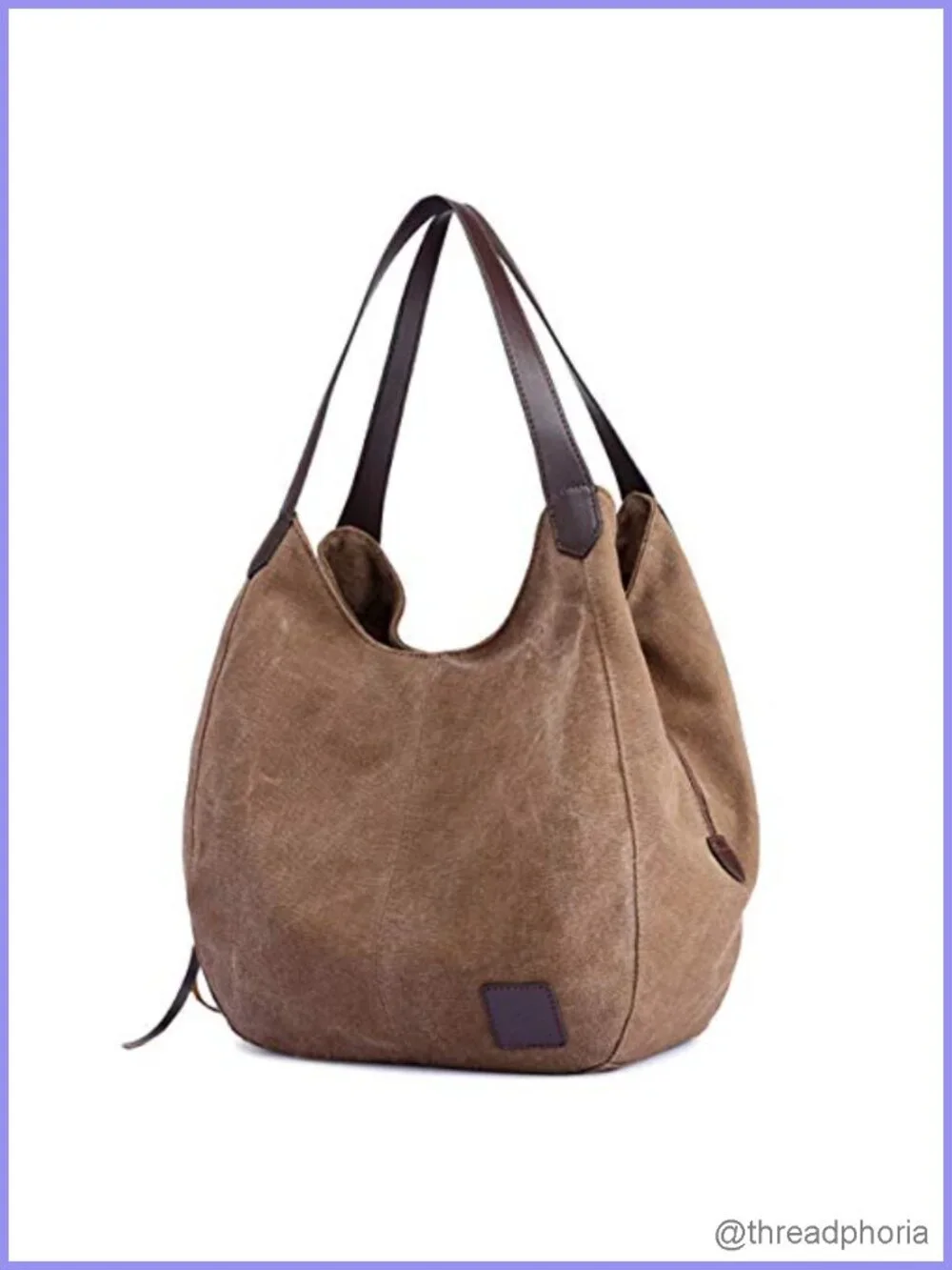 Canvas Hobo Bag Multi-Pocket Shoulder Purse Tote Handbag